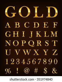 gold letter set