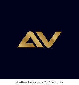 Gold Letter A V Initial Logo Template