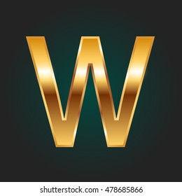 Letter W Gold Solid Alphabet: เวกเตอร์สต็อก (ปลอดค่าลิขสิทธิ์ ...