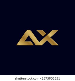 Gold Letter A X Initial Logo Template