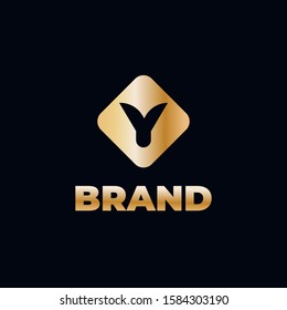 Gold Letter Y Logo. Y Letter Design Vector With golds