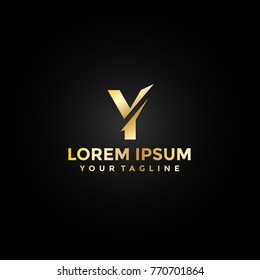 Gold Letter Y Logo Vector