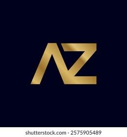 Gold Letter A Z Initial Logo Template