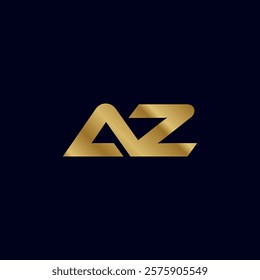 Gold Letter A Z Initial Logo Template