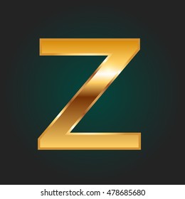Gold letter Z - vector