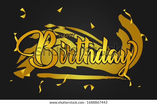 Gold Lettering Happy Birthday Grunge Brus Stock Vector Royalty Free 1688867443 Globo redondo happy birthday en letras doradas (45 cm) cantidad. shutterstock