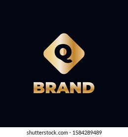 Gold LetterQ Logo. Q Letter Design Vector With golds