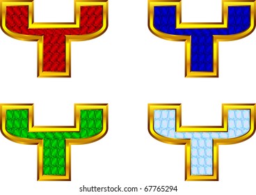 Gold letters with jewels