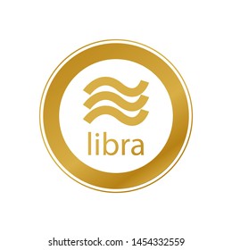 Gold Libra Coin Vector icon Design. eps 10
