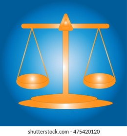 gold libra isolated on blue background
