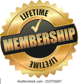 gold lifetime membership sign