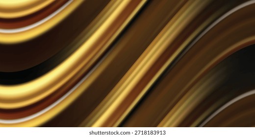 Diseño de fondo de ondas azules Abstractas de luz dorada