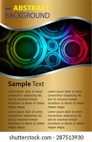 gold Light Abstract Technology background computer graphic website internet and business. vector illustration. text box. Brochure. card. banner flyer magazine. Design label.