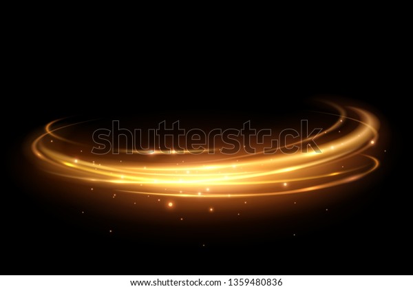 金色の光の輪 のベクター画像素材 ロイヤリティフリー 1359480836