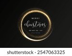 Gold light circle with with glittering dust and shimmery particles. 2024 Happy New Year and Merry Christmas Abstract shiny color gold wave design element	