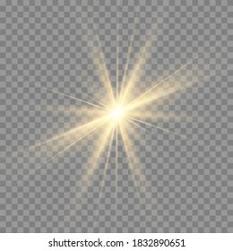 Goldener Lichteinfall-Spezialeffekt. Illustration.