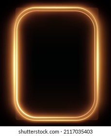 Gold light frame PNG made of light golden abstract lines on a transparent background. Fiery festive frame for advertising, banners, discounts, logo, exhibition, pedestal, invitations.