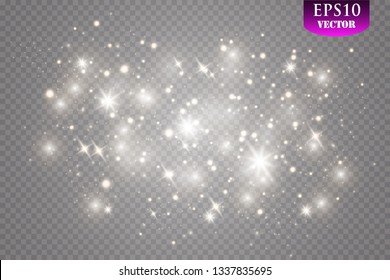 Gold light glow effect stars bursts with sparkles isolated on transparent background