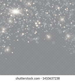 Gold light glow effect stars bursts with sparkles isolated on transparent background