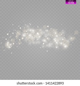 Gold light glow effect stars bursts with sparkles isolated on transparent background