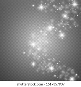 Gold light glow effect stars bursts with sparkles isolated on transparent background