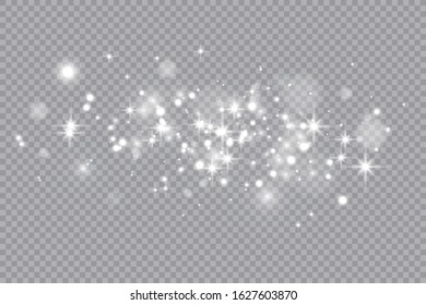 Gold light glow effect stars bursts with sparkles isolated on transparent background