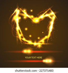 gold light heart for your design