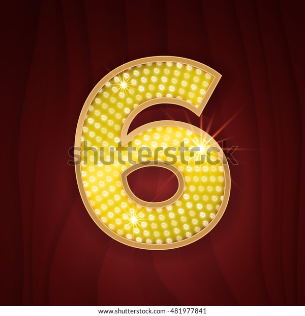 Download Gold Light Lamp Bulb Font Number Stock Vector (Royalty ...