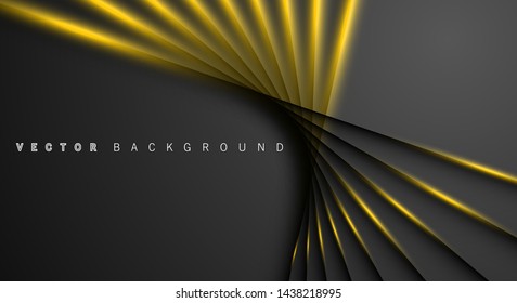 Gold light line shadow dark grey luxury background

