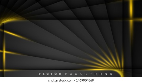 Gold light line shadow dark grey luxury background
