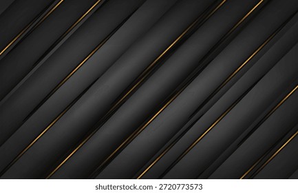 Linha de luz dourada sombra cinza escuro luxo background.eps 10.
