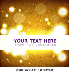 gold light and  moving fast over abstract background. Vector illustration.