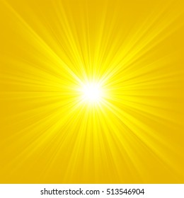 Gold light shining on bright background Vector illustration