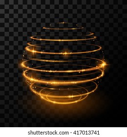 Gold light sphere effect