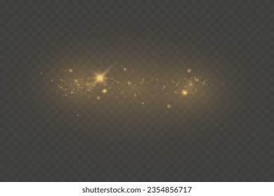 Gold Light. Vector Glitter Particles. Shining Bokeh