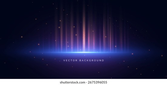 Gold lighting effect shining bokeh illustration on drak background. Party idea, celebration concept. Vector illustration