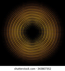 Gold lights abstract banner halftone circle. Vector illustration. 10 eps
