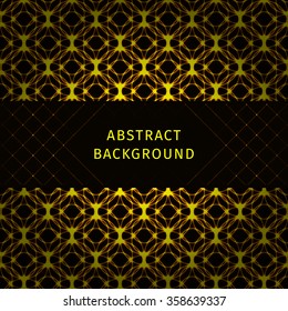 Gold lights abstract geometric shape on dark background