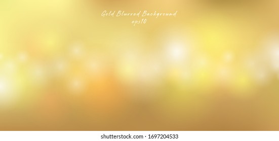 Luces doradas efecto efecto de brillo de fondo de lujo desdibujado. Fondo desenfocado dorado y brillante. Ilustración del vector