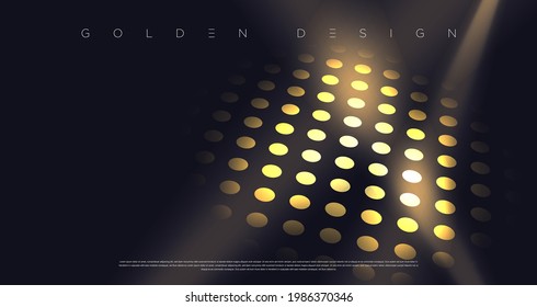 Goldene Lichtstrahlen verleihen dem Gewinner den Hintergrund der Szene. Luxuriöse goldene Münzformen für hochwertige Produkte. Vektorgrafik-Design EPS10