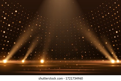 Gold lights rays scene background