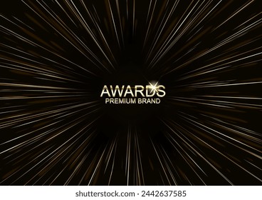 Gold lights rays scene background awards