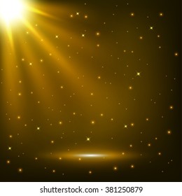 Gold lights shining background