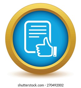 Gold like document icon on a white background. Vector illustration