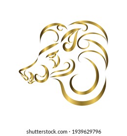 gold line art of boar head. Good use for symbol, mascot, icon, avatar, tattoo, T Shirt design, logo or any design you want.