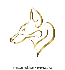gold line art of fox head. Good use for symbol, mascot, icon, avatar, tattoo, T Shirt design, logo or any design you want.