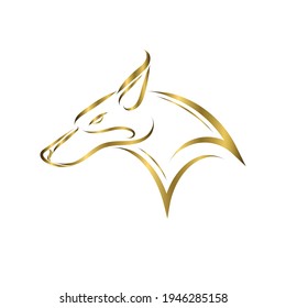 Gold line art of fox head. Good use for symbol, mascot, icon, avatar, tattoo, T Shirt design, logo or any design you want.
