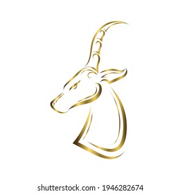 Gold line art of impala head. Good use for symbol, mascot, icon, avatar, tattoo, T Shirt design, logo or any design you want.