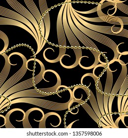 Gold Line Art Swirls 3d Vector Stock Vector (Royalty Free) 1357598006 ...