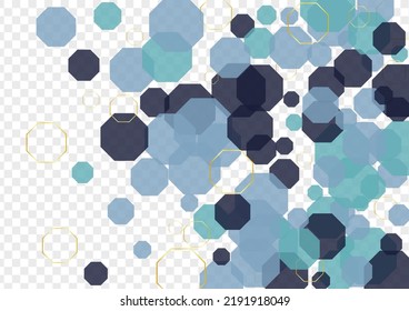 Vector transparente de fondo de línea dorada. Plantilla médica de mosaico. Diseño Futuro. Movimiento Átomo Azul-Gris. Papel de escritorio de Honeycomb.